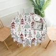 thumbnail image 2 of Merry Christmas Tablecloth 70 x 70 Inch Round Colorful Christmas Trees Table Cloth Washable Holiday Winter Table Cover for Kitchen Party Picnic Dinner Indoor Outdoor Decor, 2 of 5