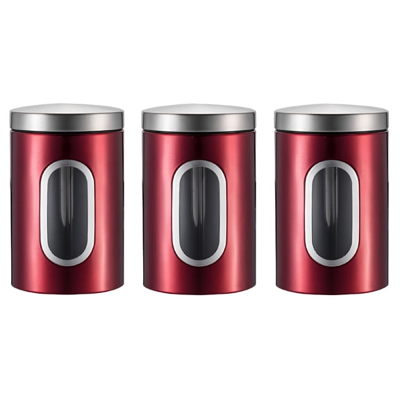 ACDANC 3 Piece Canisters Sets For The Kitchen,Kitchen Jars With See Through Window,Airtight Coffee Container,Tea Organizer,And Sugar Canister,Kitchen Storage Canisters Set of 3