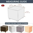 thumbnail image 3 of CHUNTIAN Stretch Ottoman Covers, Soft Square Ottoman Slipcover Jacquard Storage Stool Cover Footstool Slipcover for Living Room Furniture Protector (Navy), 3 of 5