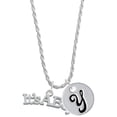 thumbnail image 1 of Delight Jewelry Silvertone Large ''It's a Boy'' Silvertone Script Initial Disc - Y - Charm Necklace, 20"+3", 1 of 4