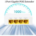thumbnail image 4 of 3 Port Gigabit PoE Extender, POE+ Repeater 100 Meters(328 ft) Extender Comply IEEE802.3af/at,1000Mbps RJ45, 1, 4 of 5