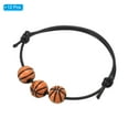 thumbnail image 3 of Uxcell 11mm Basketball Charm Bracelets Sports Beads Bracelet Inspirational Wristbands Brown 12 Pcs, 3 of 6