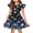 Dark Blue, variant on Grblisyd Girls Christmas Dresses School Outfits Kids A-Line Midi Casual Sundress Cute Cartoon Printed Flutter Sleeve Dress For Party