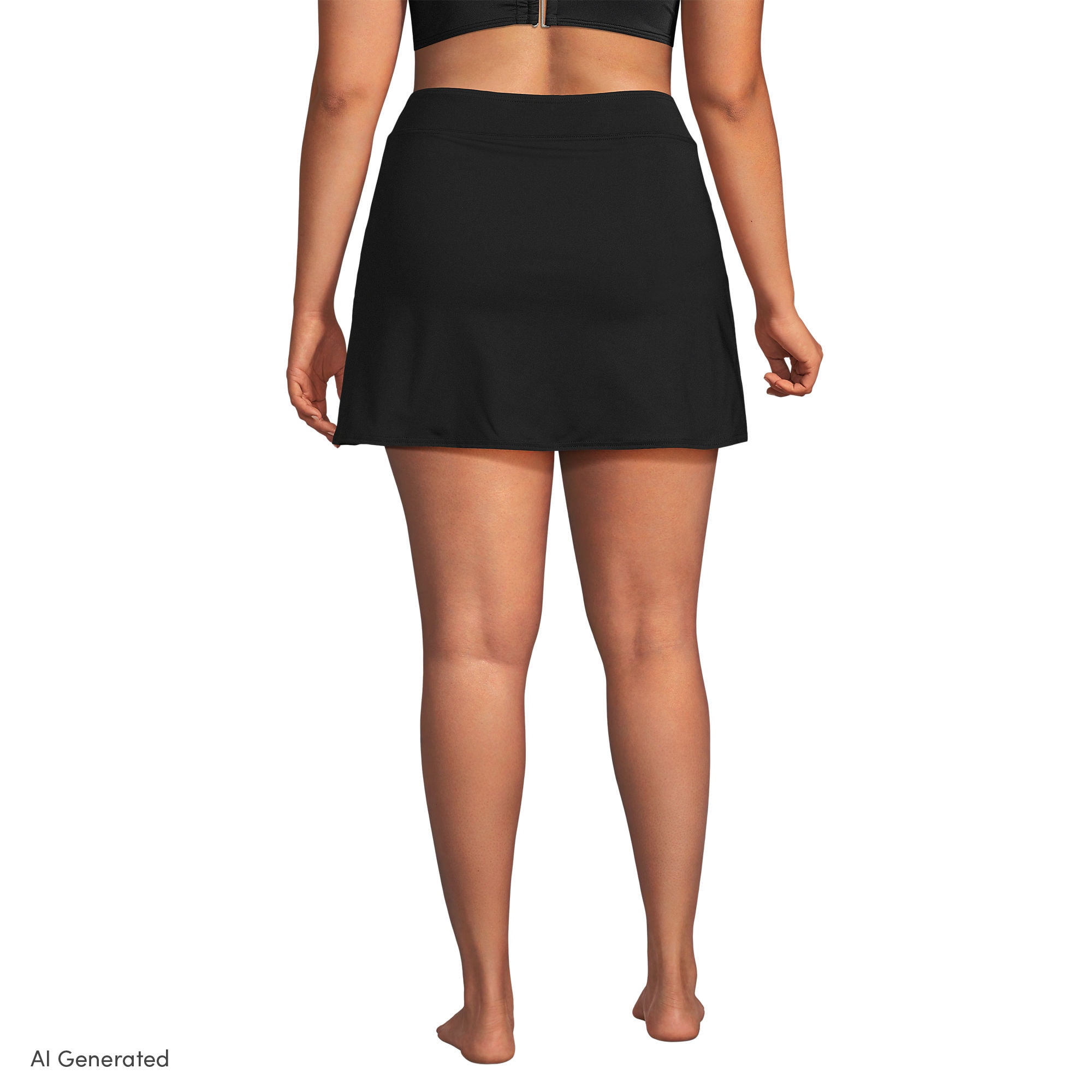 Lands' End Women's Plus Size Tummy Control Swim Skirt