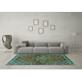 thumbnail image 3 of Ahgly Company Indoor Round Persian Turquoise Blue Traditional Area Rugs, 7' Round, 3 of 4