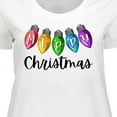 thumbnail image 4 of Inktastic Merry Christmas Rainbow Holiday Lights Women's Plus Size T-Shirt, 4 of 5