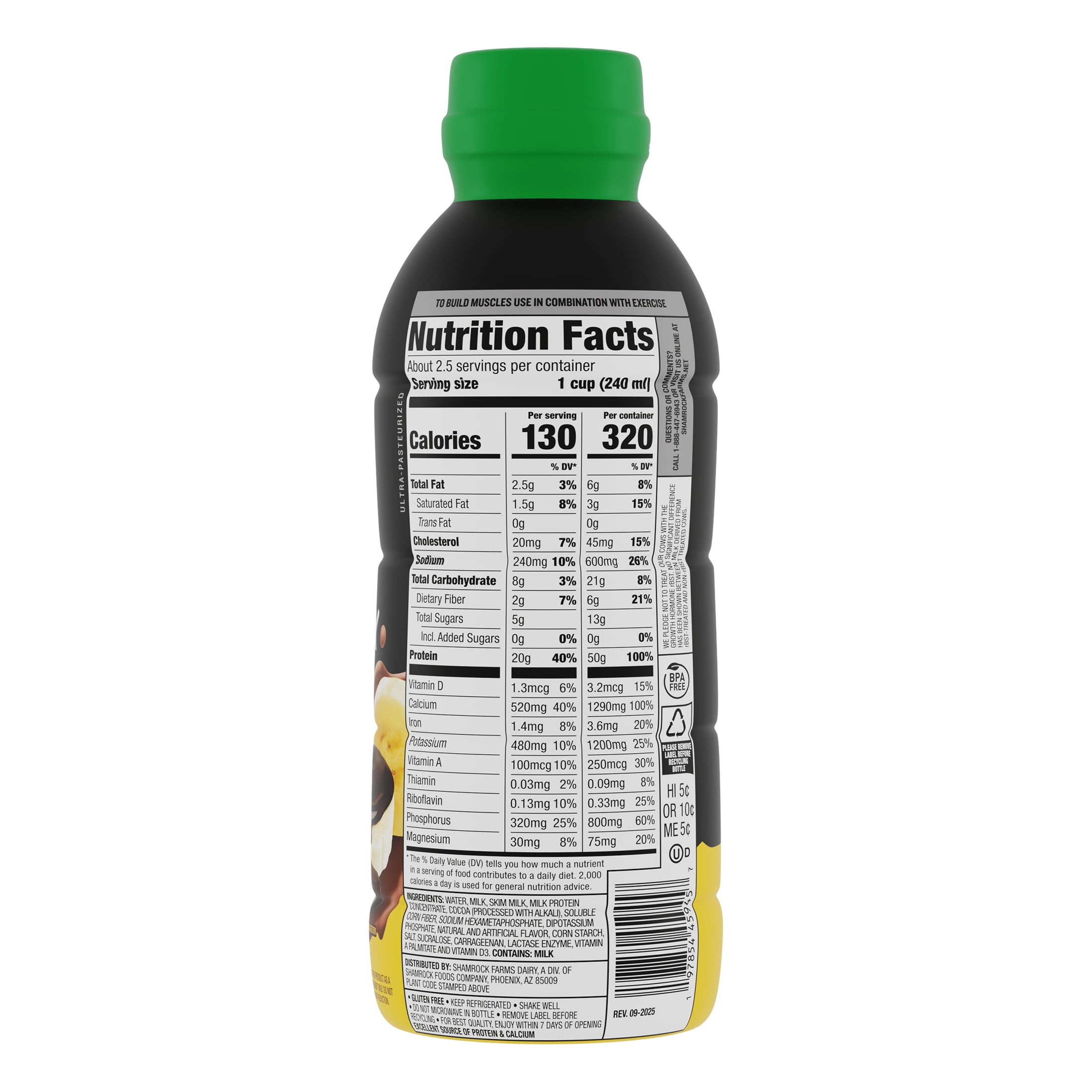Shamrock Farms Rockin' Protein Max Chocolate Banana Milk, 19.7 fl oz