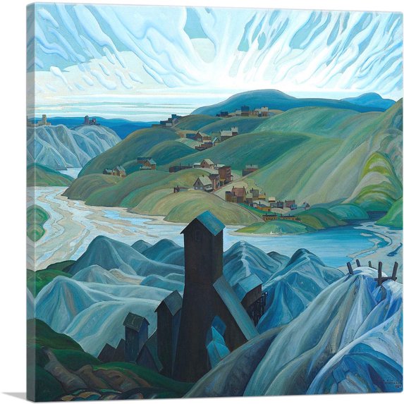 ARTCANVAS A Northern Silver Mine 1930 Canvas Art Print by Franklin Carmichael - Size: 12" x 12" (1.50" Deep)