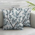 thumbnail image 3 of ONETECH  Classical Jacquard Teal Leaf Pattern Decorative Throw Pillow Case Cushion Cover, 3 of 5
