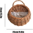 thumbnail image 2 of Cesta de pared tejida como maceta con forro extraíble para decoración interior y exterior, maceta colgante artesanal de ratán para jardín, patio, balcón y espacios habitables., 2 of 9