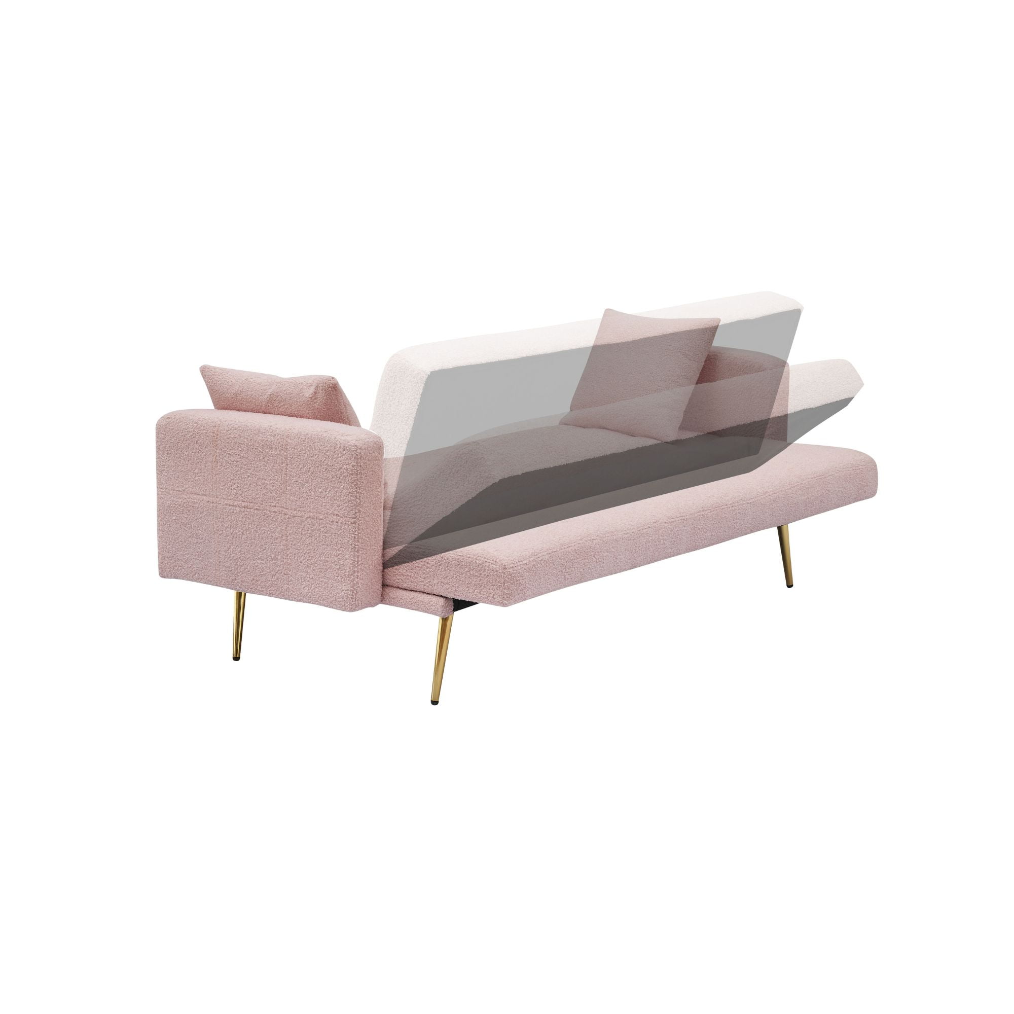 MAYEERTY 2-in-1 Convertible Sofa Bed, Loveseat Sofa Space-Saving for Home Small Apartments, Pink