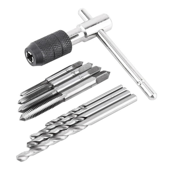 Juego De Llaves De Roscar, Kit De Herramientas De Roscado Manual De Acero Para Cojinetes Con Machos De Roscar Y Brocas Helicoidales, Práctica Llave En Forma De T Para Una Fácil