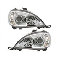 Headlight Assembly Set 2 Piece - Compatible with 2002 - 2003 Mercedes-Benz ML320