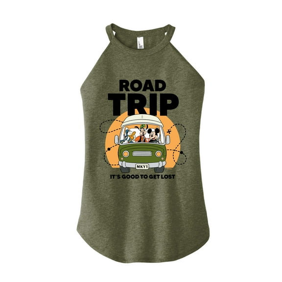 Mickey & Friends - Road Trip - Juniors High Neck Tank Top
