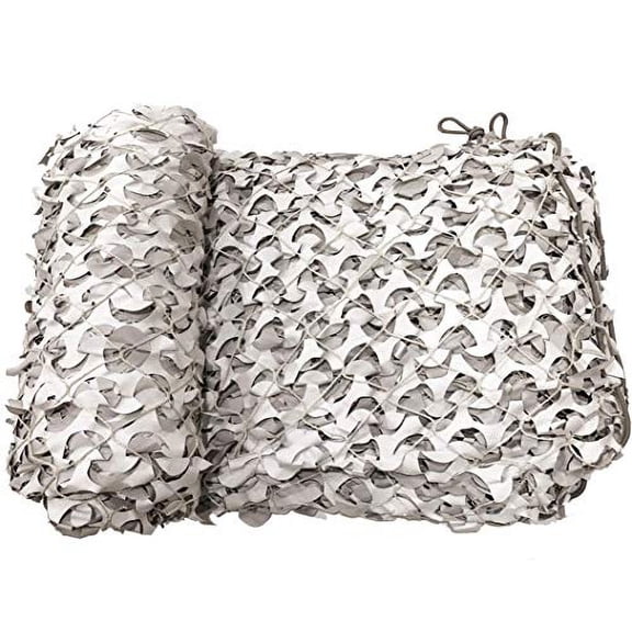 CamoSystems Premium Series Camouflage Military Net with Mesh Netting Attached, Snow - White/Light Gray, Large, 9'10" x 19'8"