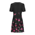 thumbnail image 4 of Travel Dresses for Women Wrinkle Free, Mini Summer Clothes 2023 Dresses Casual Floral Printed Tank Sleeveless Dress Crewneck Loose Beach Short, 4 of 4