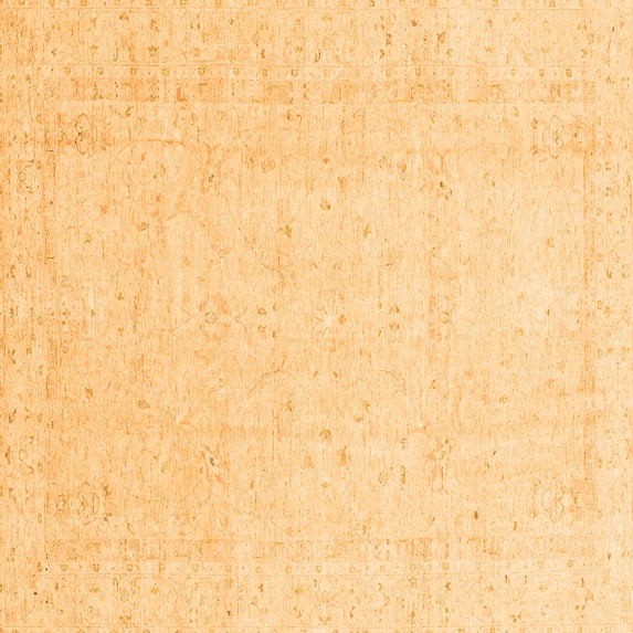 Ahgly Company Indoor Square Oriental Orange Traditional Area Rugs, 5' Square