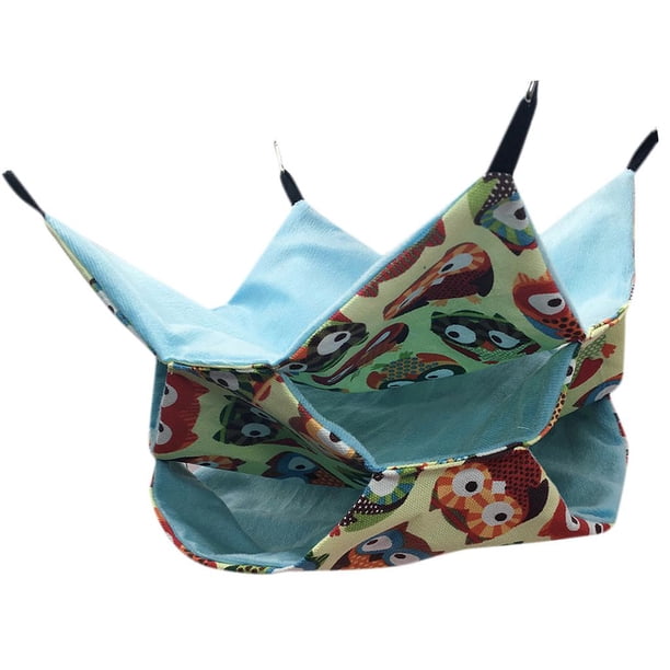 Hamaca para hámster Esta jaula Cama colgante para mascotas Esta Ratón Hámster Ardilla-Búho Patrón de búho Yuyangstore Hamaca de animales pequeños