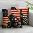 thumbnail image 3 of Sheronv Motorcycle Rider Graphic Decorative Cushion Cover for Home Couch Living Room, Durable Cotton Linen Fabric, Aesthetic Design, 1PC 18x18in, 3 of 5