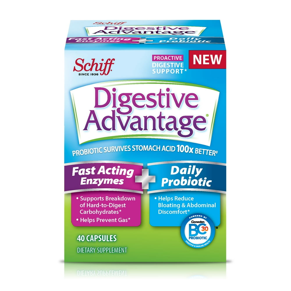 Digestive Advantage Fast Acting Enzymes + Daily Probiotic Helps
