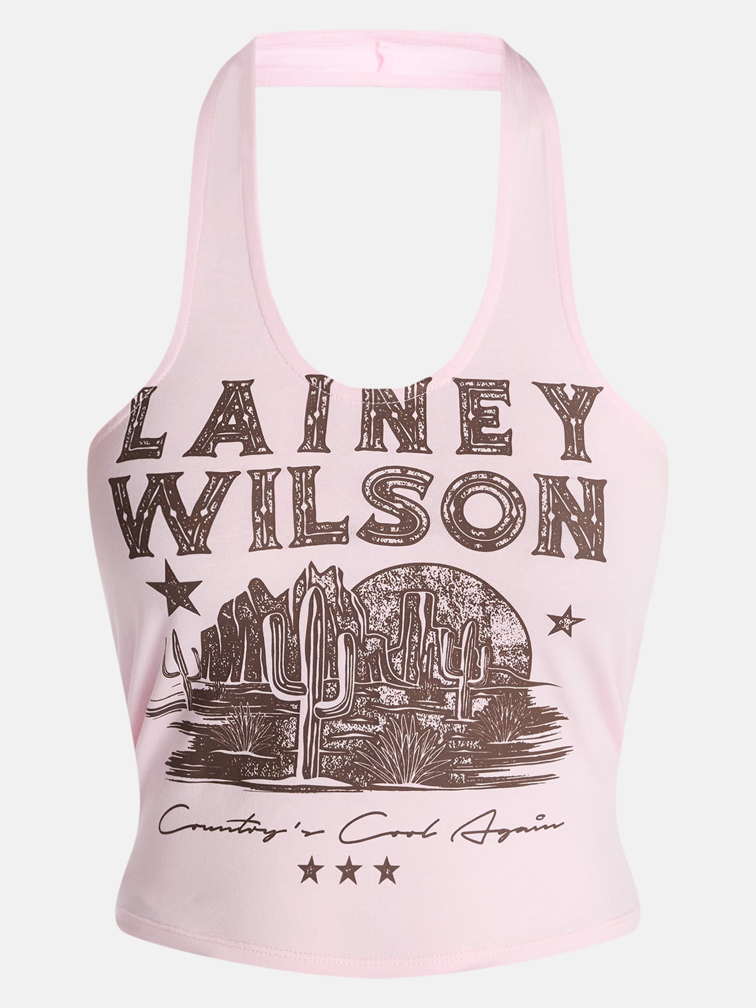 Lainey Wilson Women's and Women's Plus Graphic Halter Top, Sizes XXS-XXL