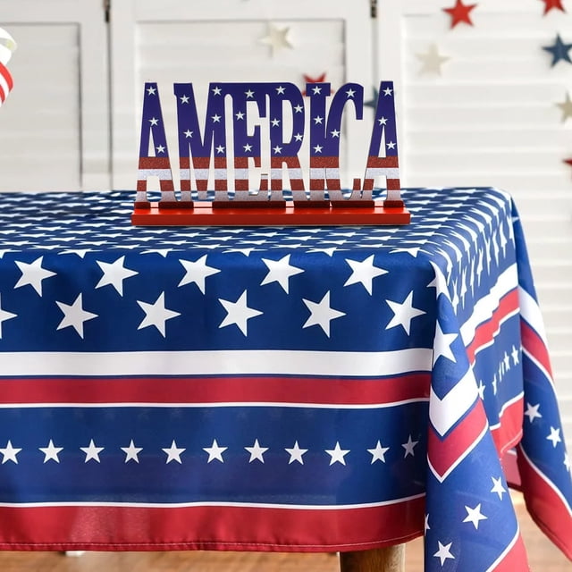Xihbxyly Decoración de Madera, Adornos Festivos para El Día de La Independencia, Centro de Mesa con Letras de Madera Artesanales, Decoración Navideña Colorida, Ideal para El Hogar y La Oficina, Un Re