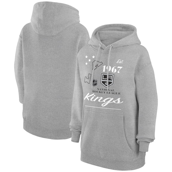 Men's Starter Heather Gray Los Angeles Kings Arch City Team Graphic Fleece Pullover Hoodie