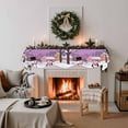 thumbnail image 3 of Christmas Snowman Fireplace Mantle Scarf, Winter Snowflakes Purple Abstract Mantel Cover Table Runner for Home Living Room Door Window, Indoor Outdoor Holiday Party Decor 17" x 90", 3 of 8