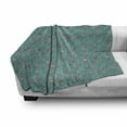 thumbnail image 2 of Floral Soft Flannel Fleece Throw Blanket, Repetitive Crocuses Leaves Simplistic Pattern, Cozy Plush for Indoor and Outdoor Use, 50" x 70", Dark Seafoam Multicolor, by Ambesonne, 2 of 5