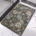thumbnail image 5 of Non-Slip Green Floral Rug - 20x32 Inch Modern Washable Carpet for Entryway, Bedroom, Bathroom, Laundry Room - Small Distressed Accent Floor Rug, 5 of 5