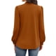 thumbnail image 4 of Camisas de Larga para Mujer, Blusas de Cuello Alto con Pliegues Delanteros, Ropa Informal Elegante para Otoño. Color Caramelo M, 4 of 5