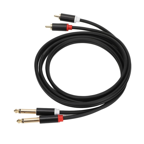 Cable A TRS, Conector Chapado En Oro Cable Dual A TRS Dual De 1/4 De Pulgada Para Consola De Mezcla Para Amplificador De Potencia