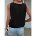 thumbnail image 4 of Fashion Buttoned Round Neck Solid Color Vest Black L, 4 of 6