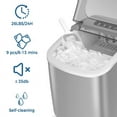 thumbnail image 3 of YUKOOL Countertop Ice Maker with Handle Portable Ice Maker, 26lbs/24 Hours, 6 Minutes/9 Ice Cubes, S/L Bullet Ice, Self Cleaning, Suitable for Home, Kitchen, Office, Leisure Area(GREY), 3 of 5