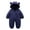 Z098-Navy, variant on Baby Little Girls' Hooded Jacket Boys Bear Romper Jumpsuit Windbreaker Coat Fall Winter Onesie Outwear (D,Blue)