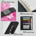 thumbnail image 4 of Leather Notebook with Pen Holder Writing Notepad Includes 100 Pages Lined Journal Pink Tie-dye with Butterflies, 4 of 6