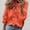 Orange, variant on MPWEGNP Shirts Plus Size Tops Casual T-Shirt Short V-Neck Top Summer Women's Sleeve Solid Print Dressy Ruffle Blouse