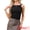 Black, variant on Women's Sleeveless Asymmetrical Neck Slim Fit Crop Tops S Black