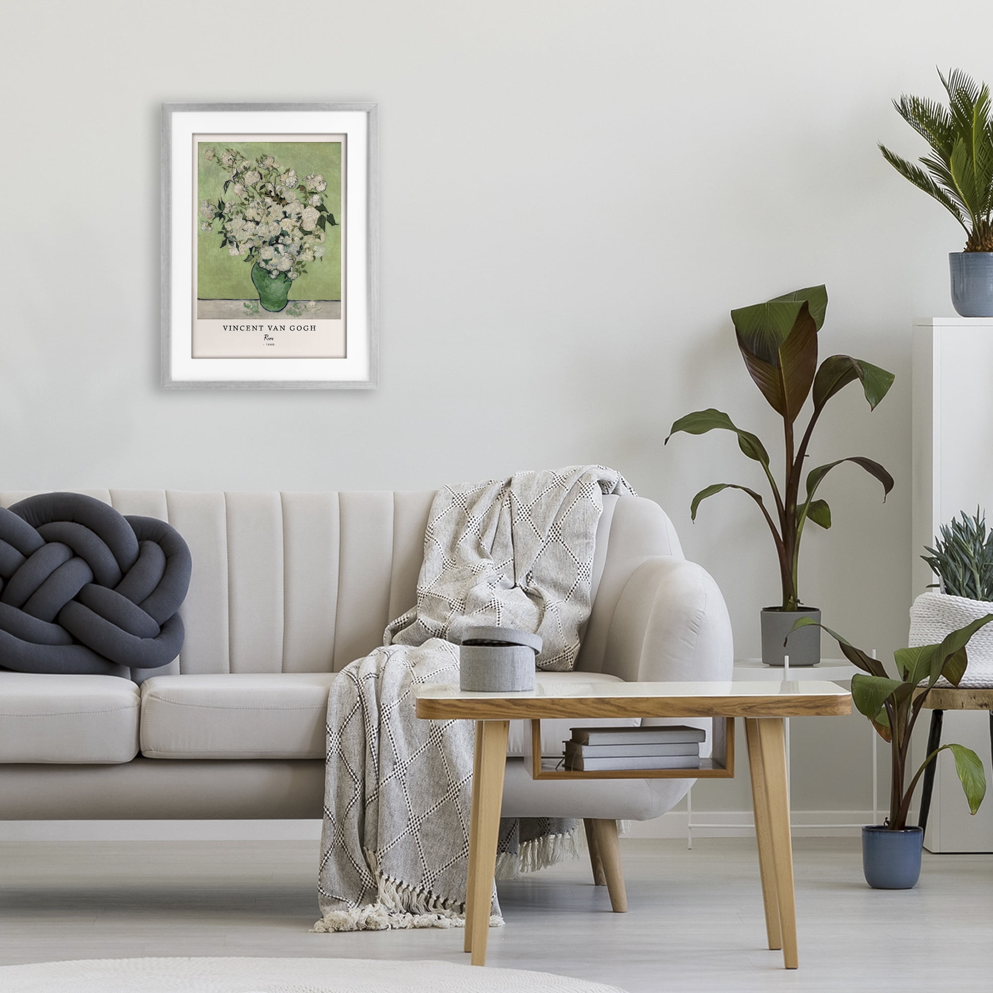Stupell Industries Classic Roses Van Gogh Gray Framed Print Under Glass, design by Vintage Hustle