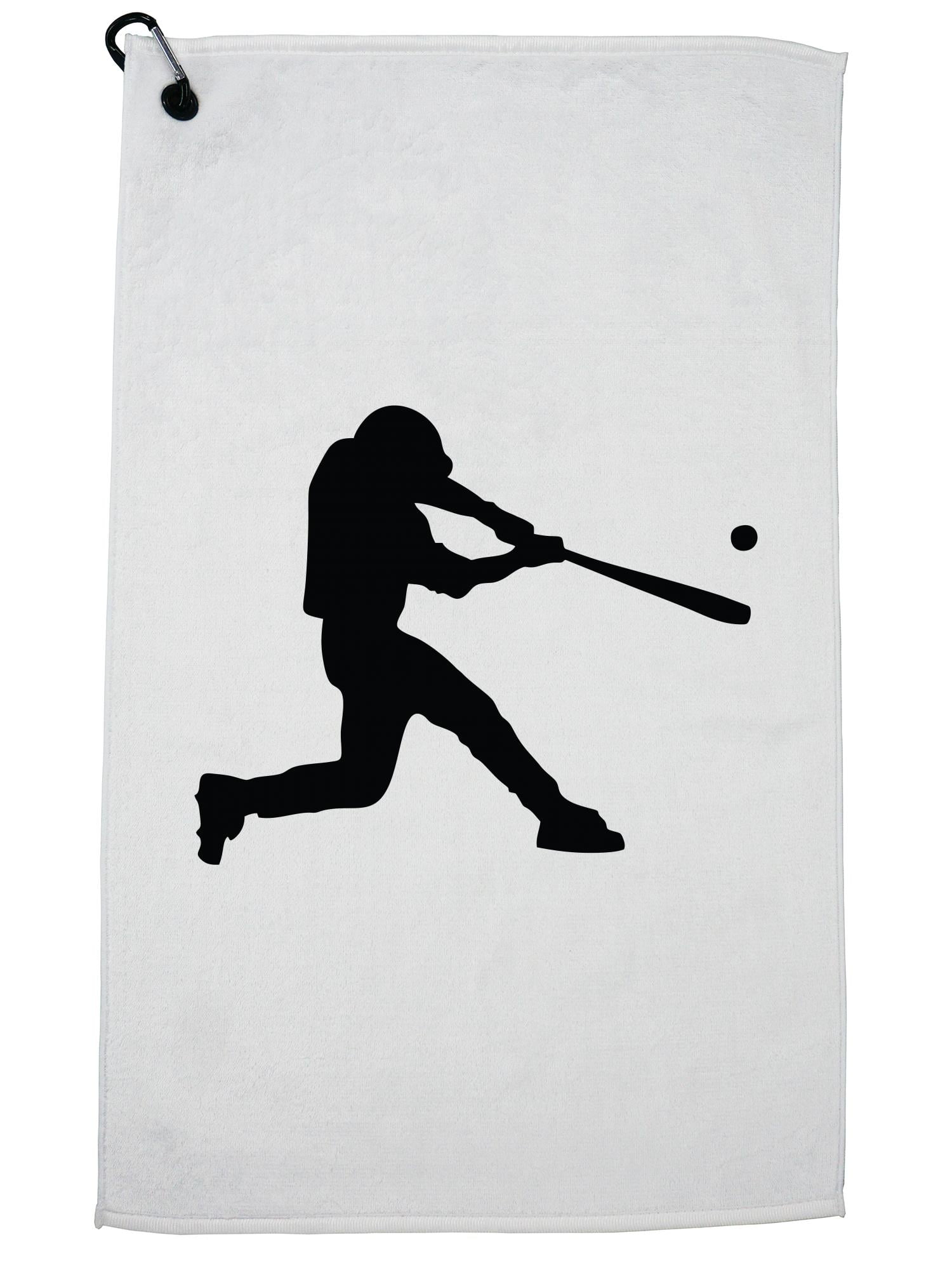 Play Ball - Baseball Glove and Ball Graphic Golf Towel with Carabiner Clip  