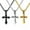 Black, variant on Mens Womens Stainless Steel Small Cross Pendant Necklace Christian Jewelry 24"-Black