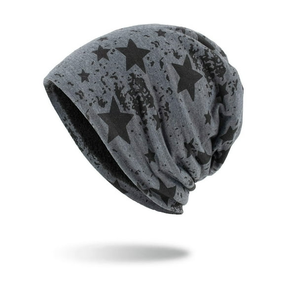 DOPI Winter Wool Baggy Caps Ski Camouflage Hat Warm Crochet Men Women Baseball Caps Dark GreyOne size