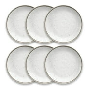 Abode Homewares by TarHong Retreat Pottery White Bamboo, Dinner Plate 10.5 x 0.9", Set of 6