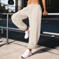 thumbnail image 7 of XPMWRP Baggy Joggers for Women Casual Elastic Waist Workout Sweatpants Loose Versatile Lounge Pants with Pockets Beige XL, 7 of 7
