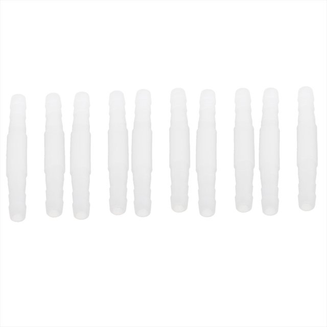 10 Uds. Conectores rectos de tubo de línea de aire para manguera de acuario, color blanco, 5cm de largo