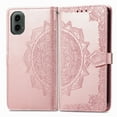 thumbnail image 2 of SaniMore for Motorola Moto G Wallet Case with Embossed Mandala PU Leather Flip Protection Wrist Strap Credit Card Holder Pocket Kickstand Shockproof Case for Motorola Moto G, Rosegold, 2 of 7