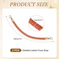 thumbnail image 2 of 2Pcs Manijas de bolso de cuero PU, Correa de bolso trenzada corta de 35cm/14" de repuesto con hebilla, correas de bolso de cuero para hacer DIY en bolsas de crochet de axila, Naranja, 2 of 6