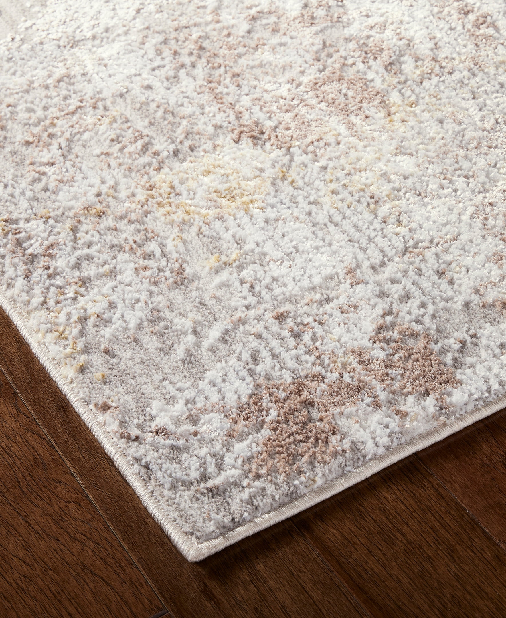TOWN & COUNTRY LUXE Opaline Bold Marble Area Rug with Glam Metallic Ribbed Texture Pile, Taupe, 9'2"x12'5"