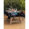 thumbnail image 3 of Outdoor Tablecloths with Umbrella Hole & Zipper, HAPPY BIRTHDAY Rectangle Tablecloth 60x120 Inch, Cartoon Cakes Candles Lines Painted Waterproof Table Cloth, Patio/Pool/Picnic Table Covers, 3 of 8