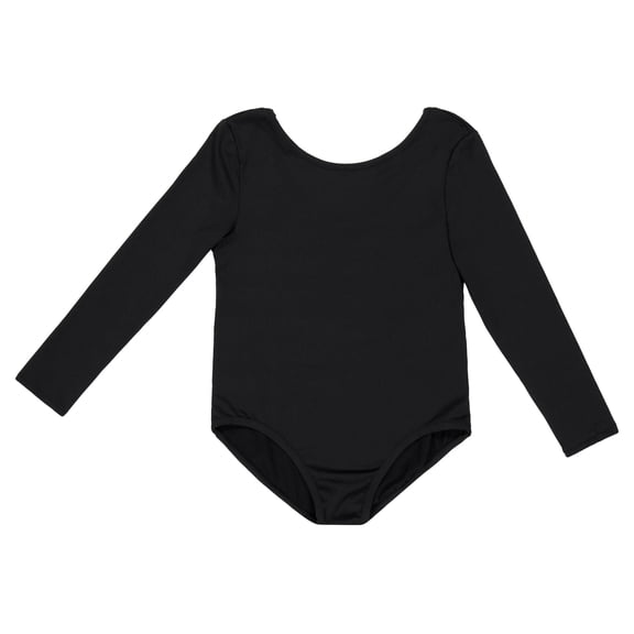 Long Sleeve Leotard Costume Accessory for Children, Black, S (6/6X), Halloween by Way To Celebrate
